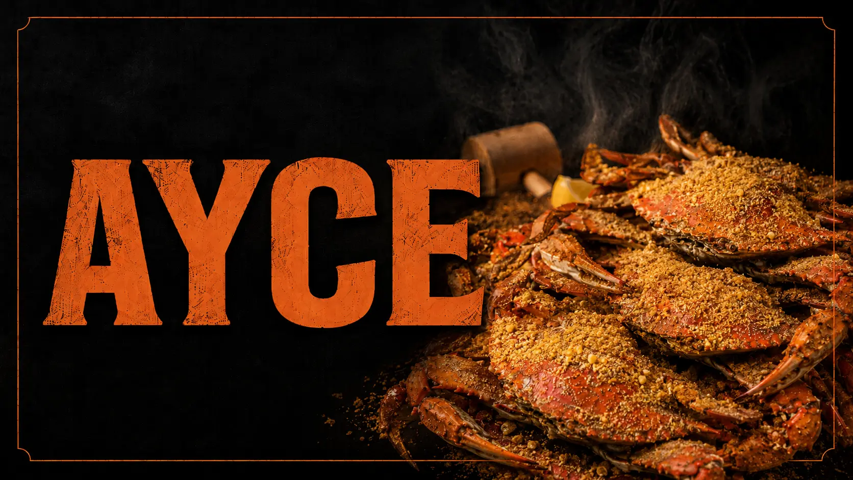 All-you-can-eat crab feast at Hooper's — steamed crabs piled high with seasoning