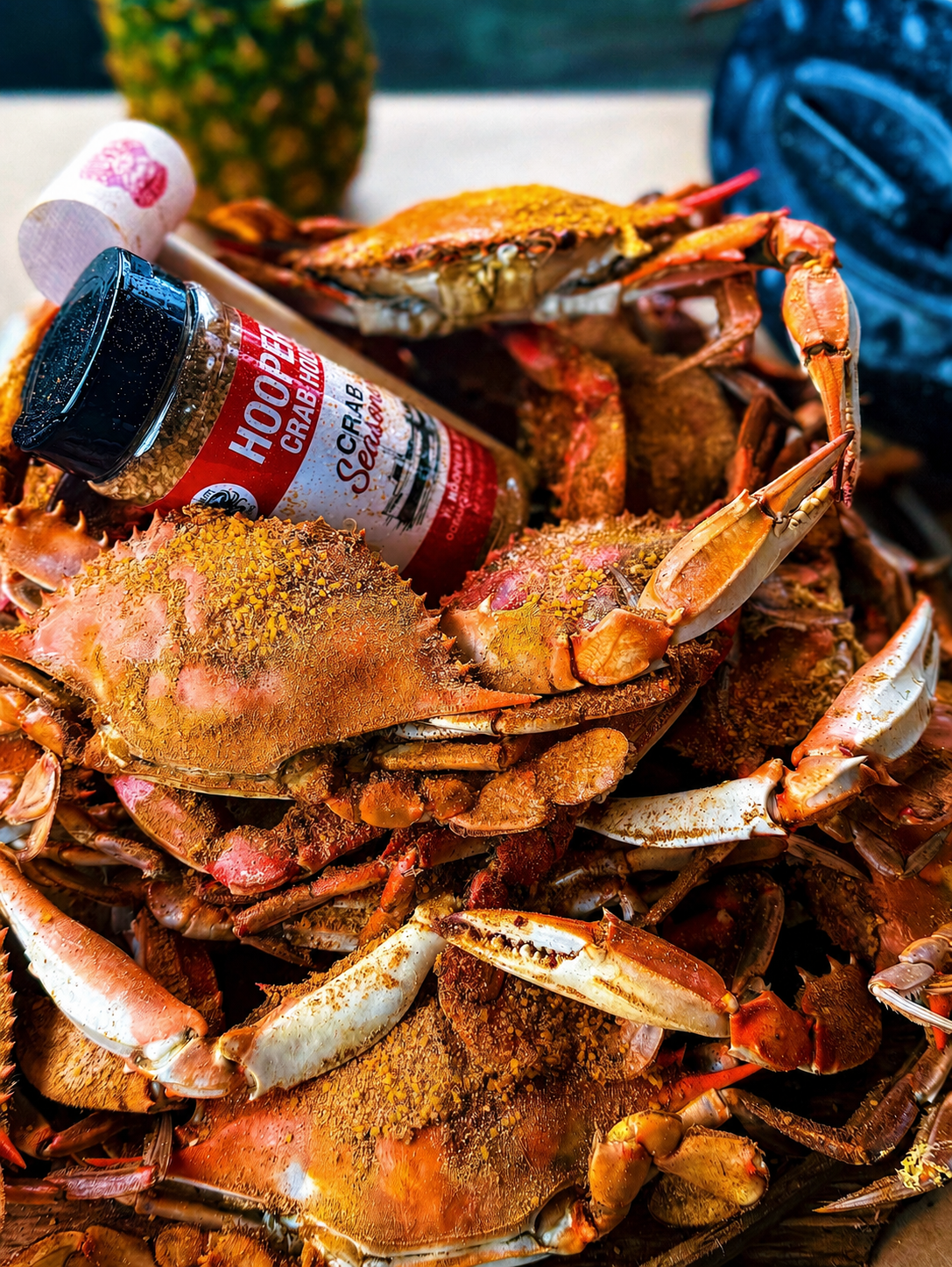 Steamed crabs with Hooper's crab seasoning